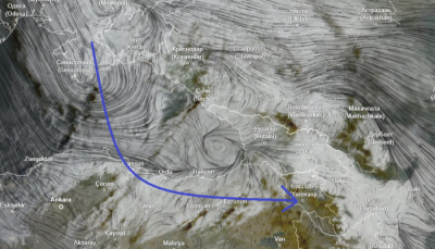 Սև ծովից Հայաստանին մոտեցող ակտիվ ցիկլոնը՝ արբանյակային լուսանկարի վրա