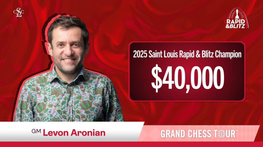 Լևոն Արոնյանը՝ «Grand Chess Tour: Saint Louis Rapid & Blitz 2025» արագ և կայծակնային շախմատի մրցաշարի հաղթող