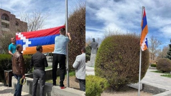 Էջմիածնի` Կոմիտասի անվան հրապարակից հանվել է Արցախի դրոշը